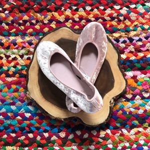 Light Pink Velvet Flats